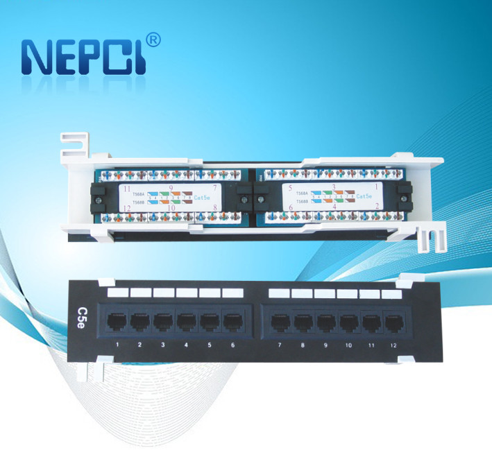 Патч-панель UTP Cat5e Cat6, настенное крепление на 12 портов, 10 дюймов 1U, RONA или 110 Dual IDC