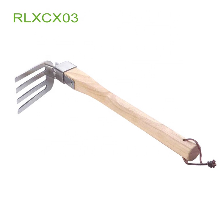 Садовые грабли с деревянной ручкой, грабли из нержавеющей стали RLXCX03