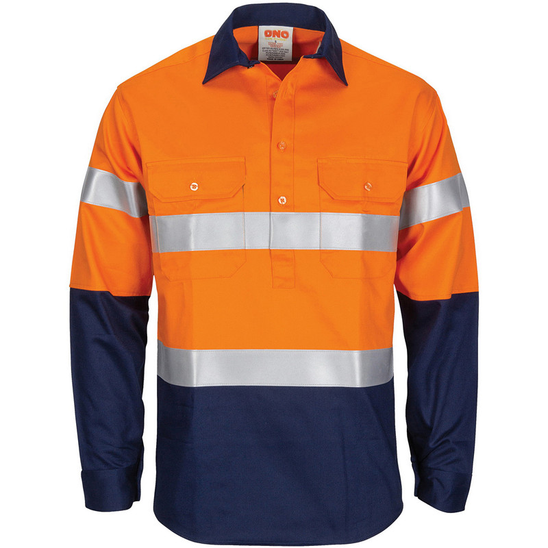 OEM!Hi Vis Orange/военно-морской флот нежно голубого цвета, пальто с длинными рукавами, 190 г двухцветный спецодежды