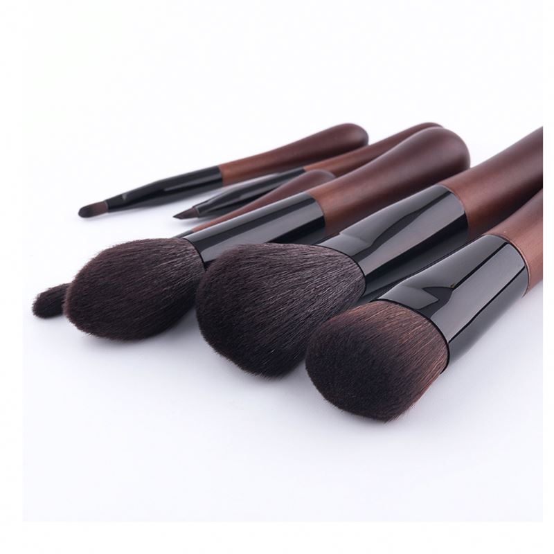 Synthetic Hair Wood Handle Big Powder Blush Single Makeup Brush Flat Brush