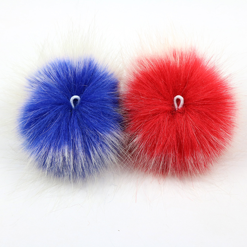 2020 10cm long hair Wholesale Artificial fox Fur Colourful Pompom ball for diy Key Chain Bag Charm