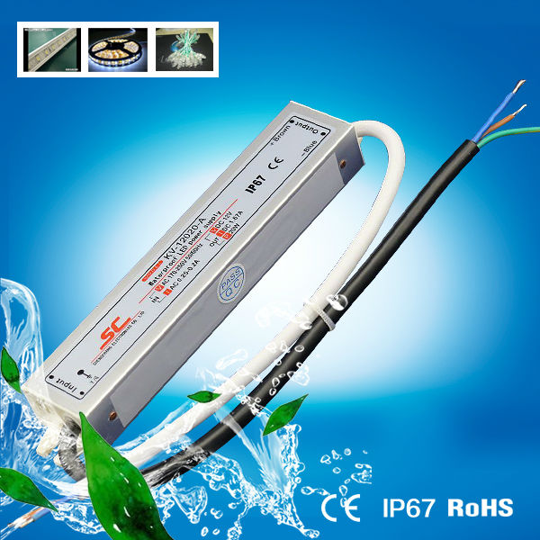 Качество, постоянное напряжение 12v 20 Вт Открытый водонепроницаемый IP67 светодиодный трансформатор, прямо с фабрики