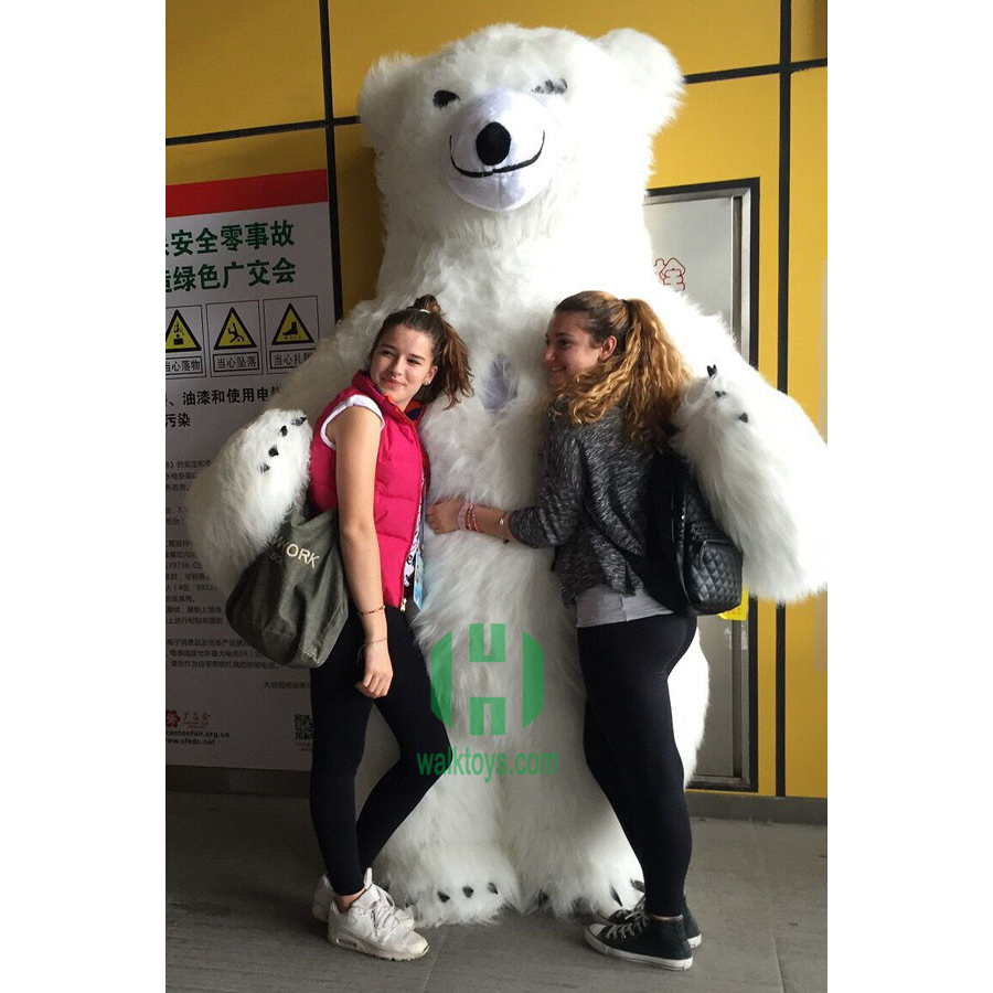 2018 Косплей Polar bear костюм плюшевый медведь надувной костюм талисмана для взрослых