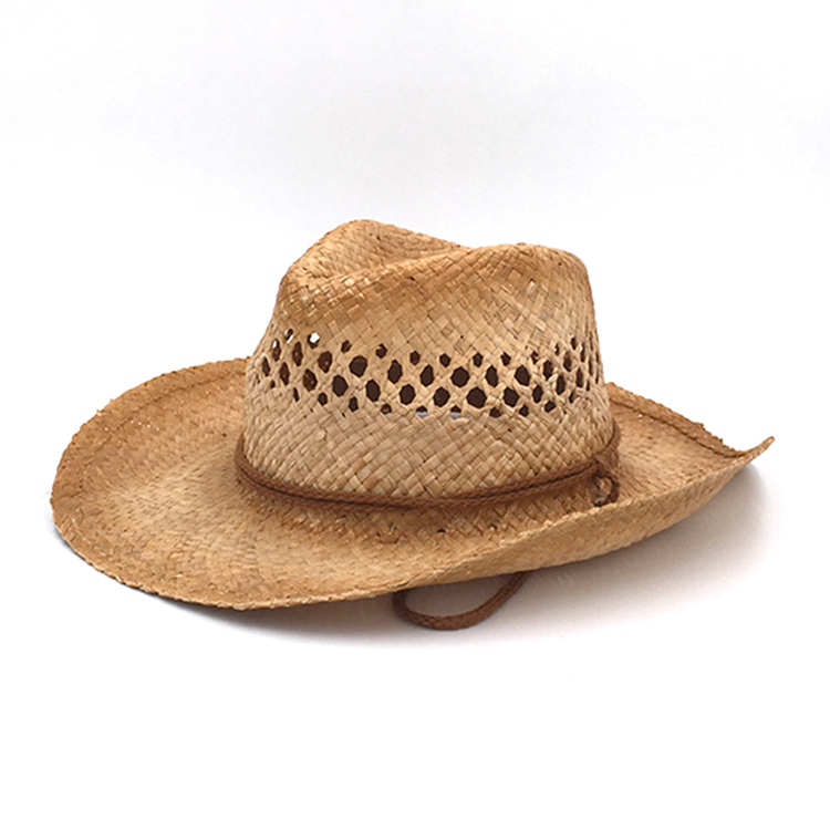Custom Made Good Quality American Man Raffia Cowboy Straw Hat