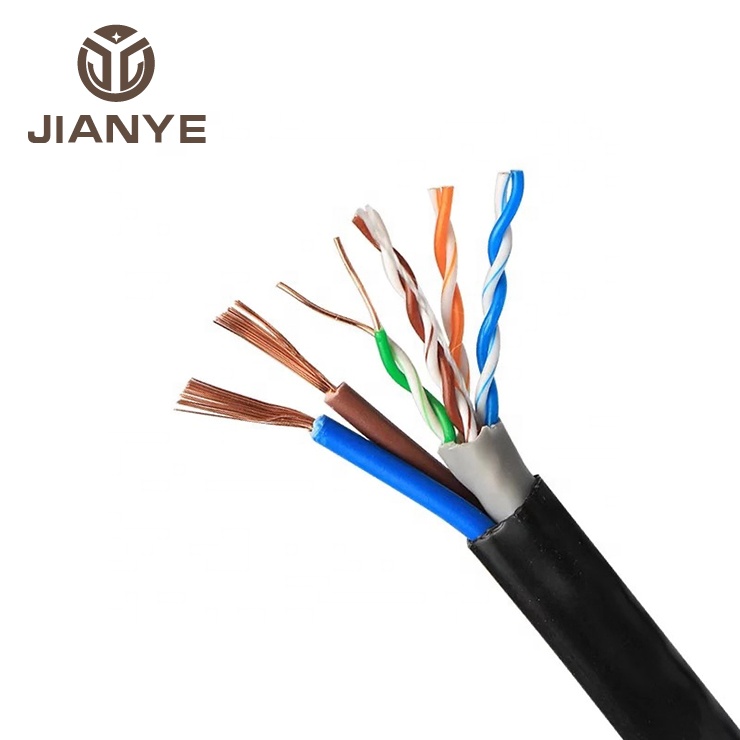 UTP Сиамский кабель cat5e cat6 lan кабель с кабелем питания