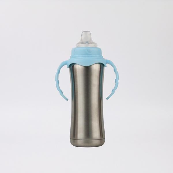 BPA бесплатно 8 унц. Нержавеющая сталь Детские Кормление бутылки силиконовые Термос изоляцией Сиппи чашки для младенцев