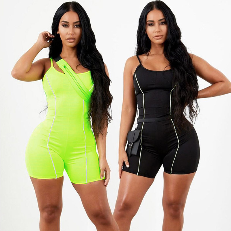 Светоотражающие Singlet моно deportivo active wear Неон одна деталь комбинезон для женщин