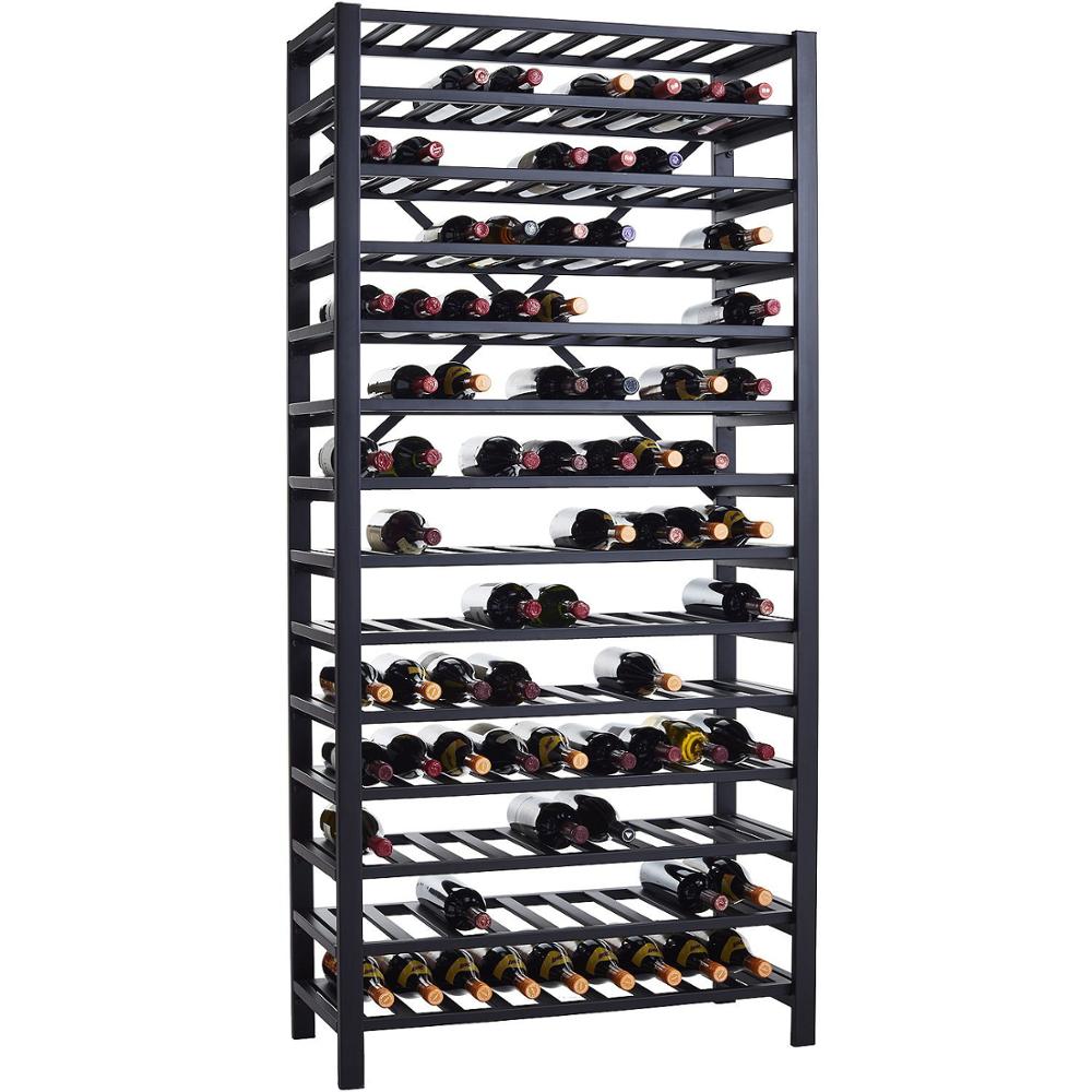 Wine Enthusiast Free Standing wine rack metal, Black Steel - Holds 126 Bottles