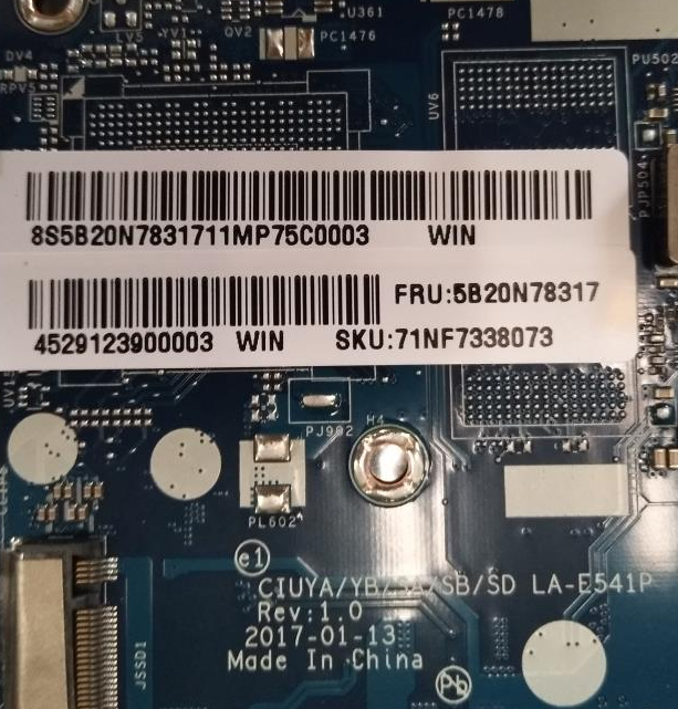 5B20N78317 материнская плата для IdeaPad 320S-14IKB Системные платы I5-7200U UMA LA-E541P