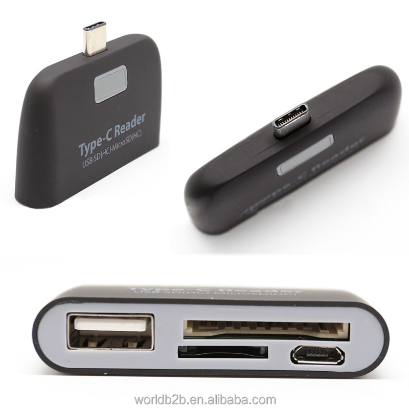 4 в 1 USB C 3,1 Тип C устройство для чтения карт памяти Адаптер Тип C разъем кардридер Поддержка SD/TF