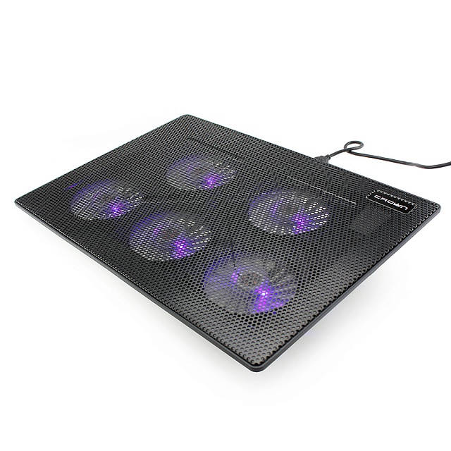Охлаждающая подставка для игрового ноутбука с RGB-подсветкой, 15,6 дюйма, 5 вентиляторов, охлаждающая подставка для ноутбука с охлаждающими вентиляторами