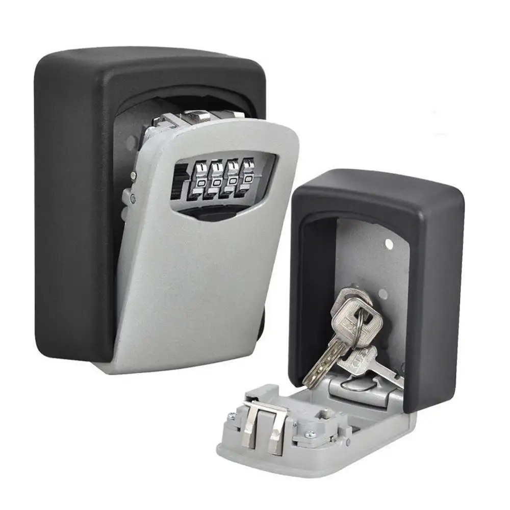 Top Sale Outdoor Wall Mount Key Hidden Safe Box 4Digit Combination Password Lock Aluminum Alloy Keys Safe Security Storage Box