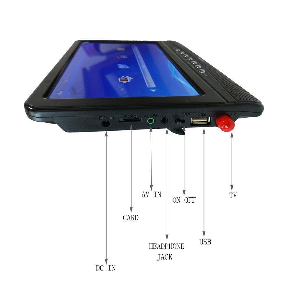 Популярный цифровой портативный мини DVB T2 TV 9 дюймов маленький led/lcd dvd плеер телевидение