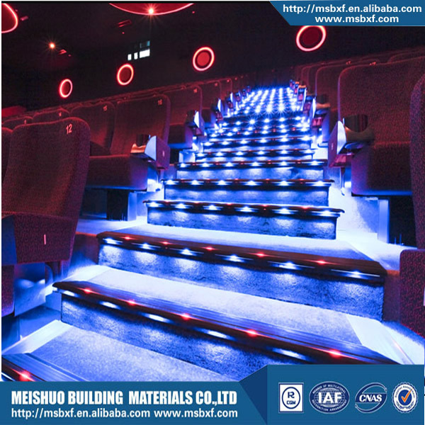 Aluminum base anti-slip interior Led stair nosings for Cinema