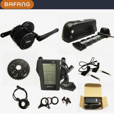BBS02 36v 500w 8fun bafang mid drive motor kit with optional 13Ah downtube battery