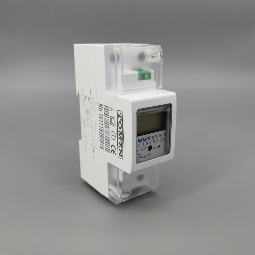 5(65)A 65A 220V 230V 60HZ 50HZ DDS238-2 однофазный Din-рейка кВтч час din-рейка счетчик энергии с ЖК-дисплеем