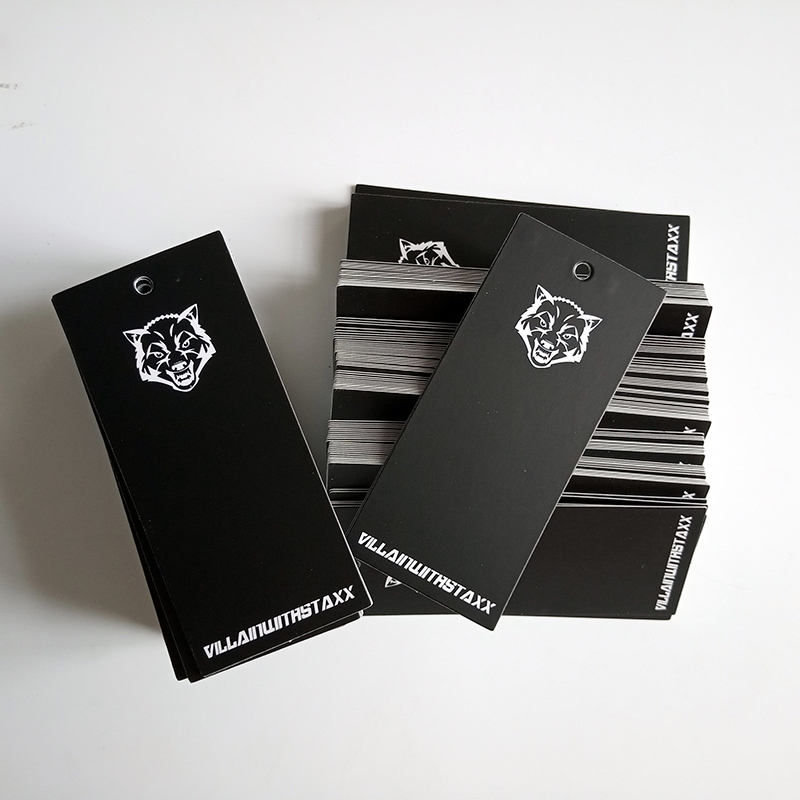 custom black paper printing garment clothing tags