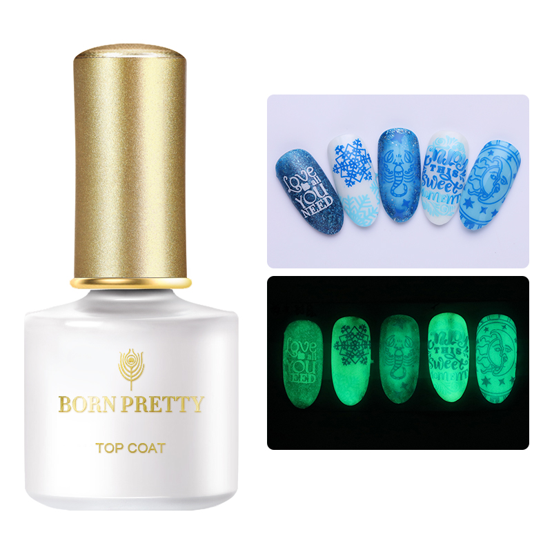 Светящийся Гель-лак BORN PRETTY для ногтей, верхнее покрытие без протирания, УФ LED, маникюрный, удаляемый замачиванием, 6 мл