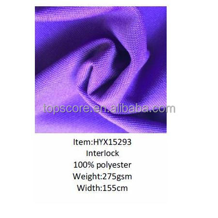 Antibacterial 100% Polyester knitting Interlock Fabric Textiles