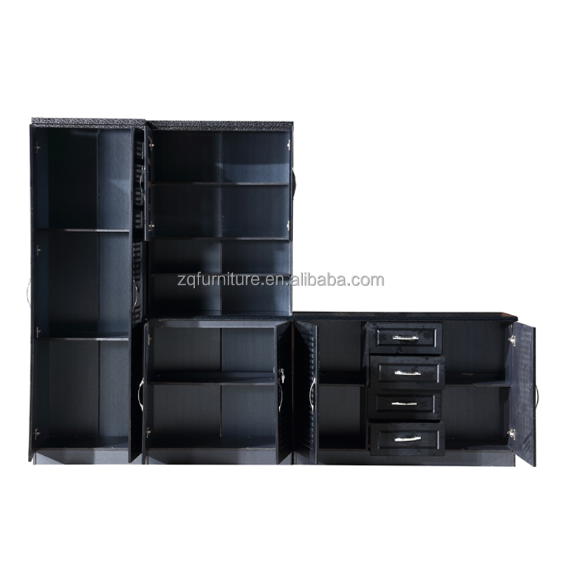 cheap home kitchen decor furniture PVC laminated MDF kitchen cabinet with doors and drawer
