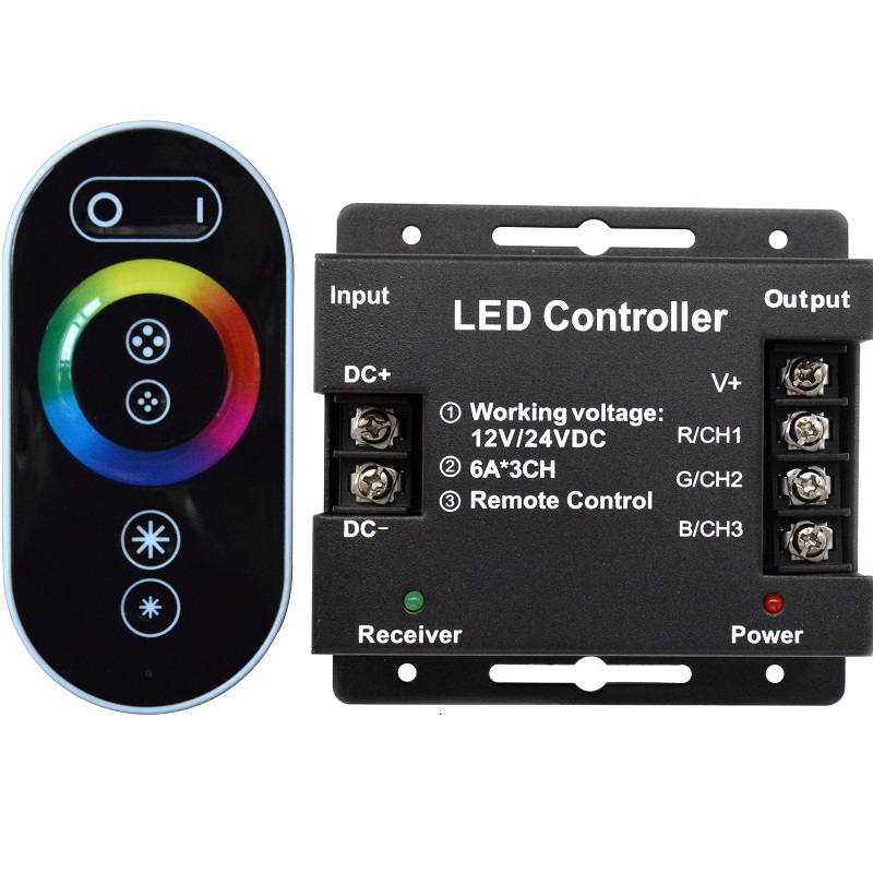 Горячая продажа Rgb контроллер CE RoHs Высокая мощность 12Vdc 30A Rgb Светодиодные полосы 433 МГц Rf 6 клавиш Сенсорный пульт дистанционного управления Rgb Led контроллер