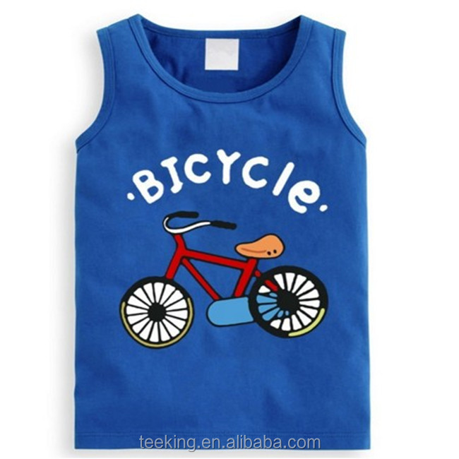 custom printed 100% combed cotton kids singlets