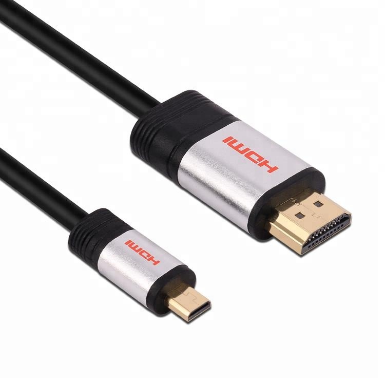 Высокоскоростной кабель Micro HDMI Тип D к типу A Поддержка 3D & 1080P 2160P 4K