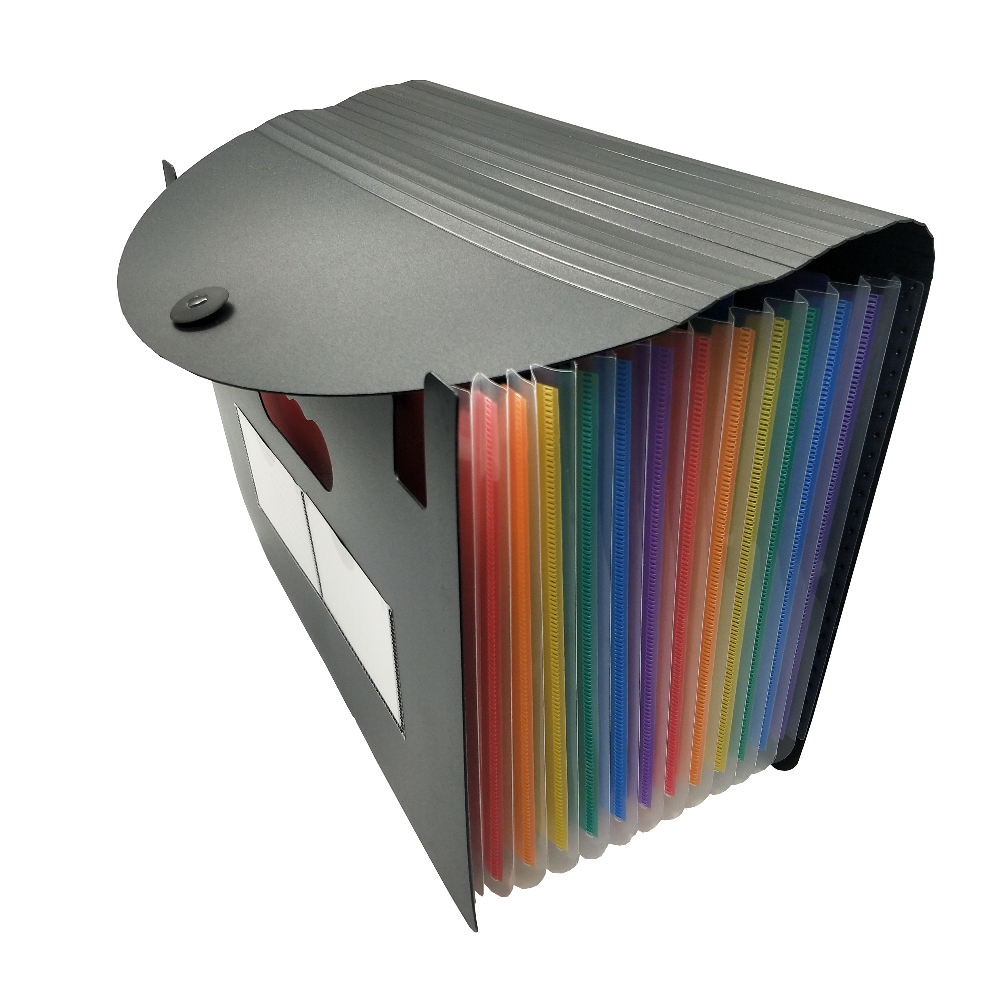 Expanding File Folder 13 Pockets A4 Document Holder Desk File Storage Bag Rainbow Layers with Colorful Labels and Lid for Office