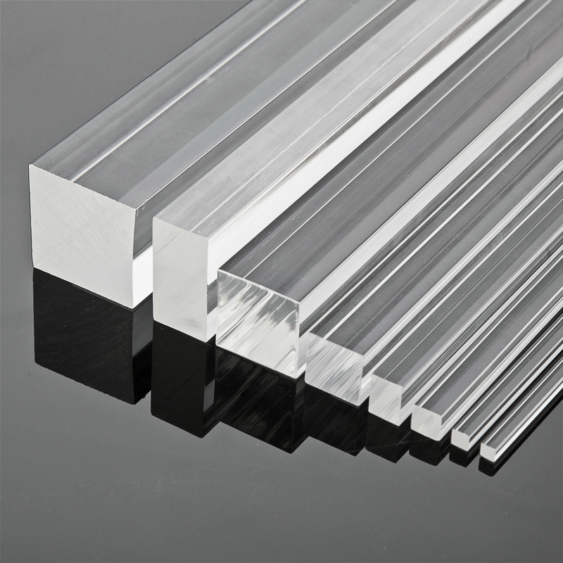 Clear colored light customed high quality rectangular 1mm to 100mm PMMA Acrylic square bar