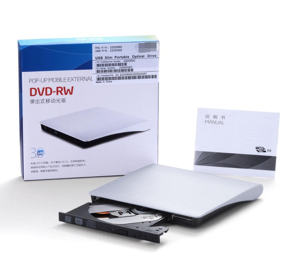Новейший USB 3,0 ультратонкий внешний жесткий диск SATA DVD