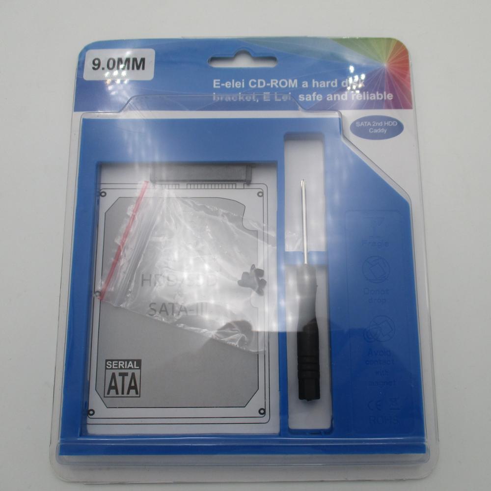 Совершенно новый универсальный 9,0 мм 2-й HDD Caddy SSD привод кронштейн SATA 3,0 CD DVD Оптический отсек