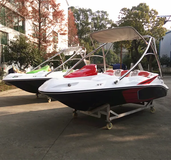4 seats red seadoo jet ski type sport boat