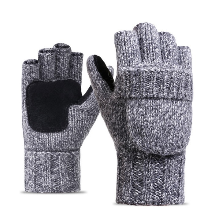 2018 fingerless winter knitted mittens gloves