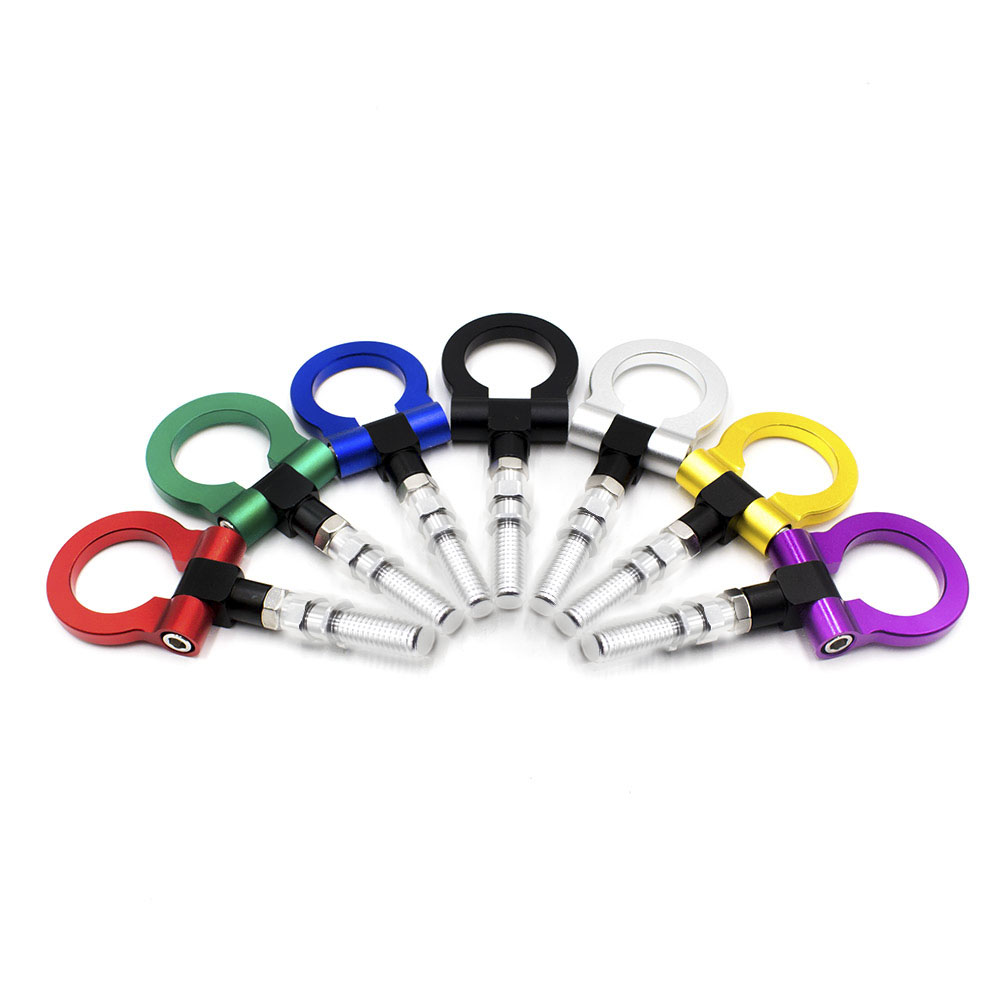 CNSPEED High Quality Billet Aluminum Front Rear Racing Tow Hook Auto Trailer Ring Universal Tow Hook Bars Set for Japanese Car