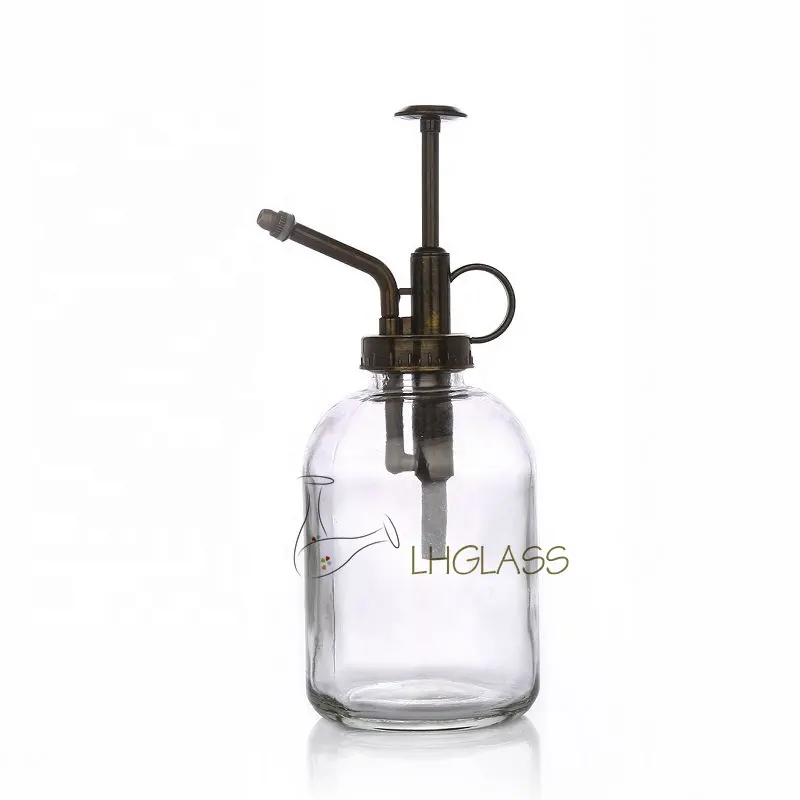 Clear Glass Watering Can With Plastic Sprayer For Flower Glass Sprayer Mister Spray Bottle Home Garden