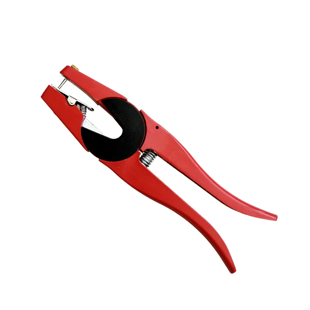 Sheep Goat Cow Cattle Automatic Lock Ear Tag Pliers Red Metal Ear Tag Applicator Animal Ear Tag Maker Applicator