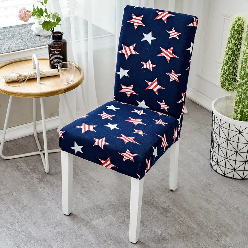 Big Elastic Printing Stretch Chair Cover Restaurant Banquet Hotel Home Decoration