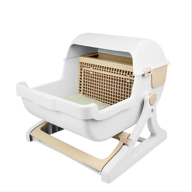 Extra large semi-automatic cat toilet pet toilet semi-enclosed litter box