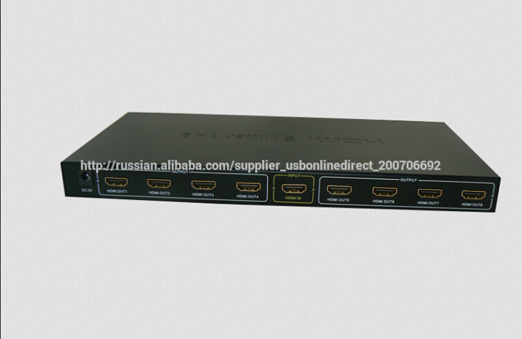 Splitter 1x8 Port V1.3b 1080P 3D HDMI усиливает 15M HDTV