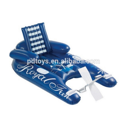 PVC inflatable classic chaise lounge on water beach with pedal