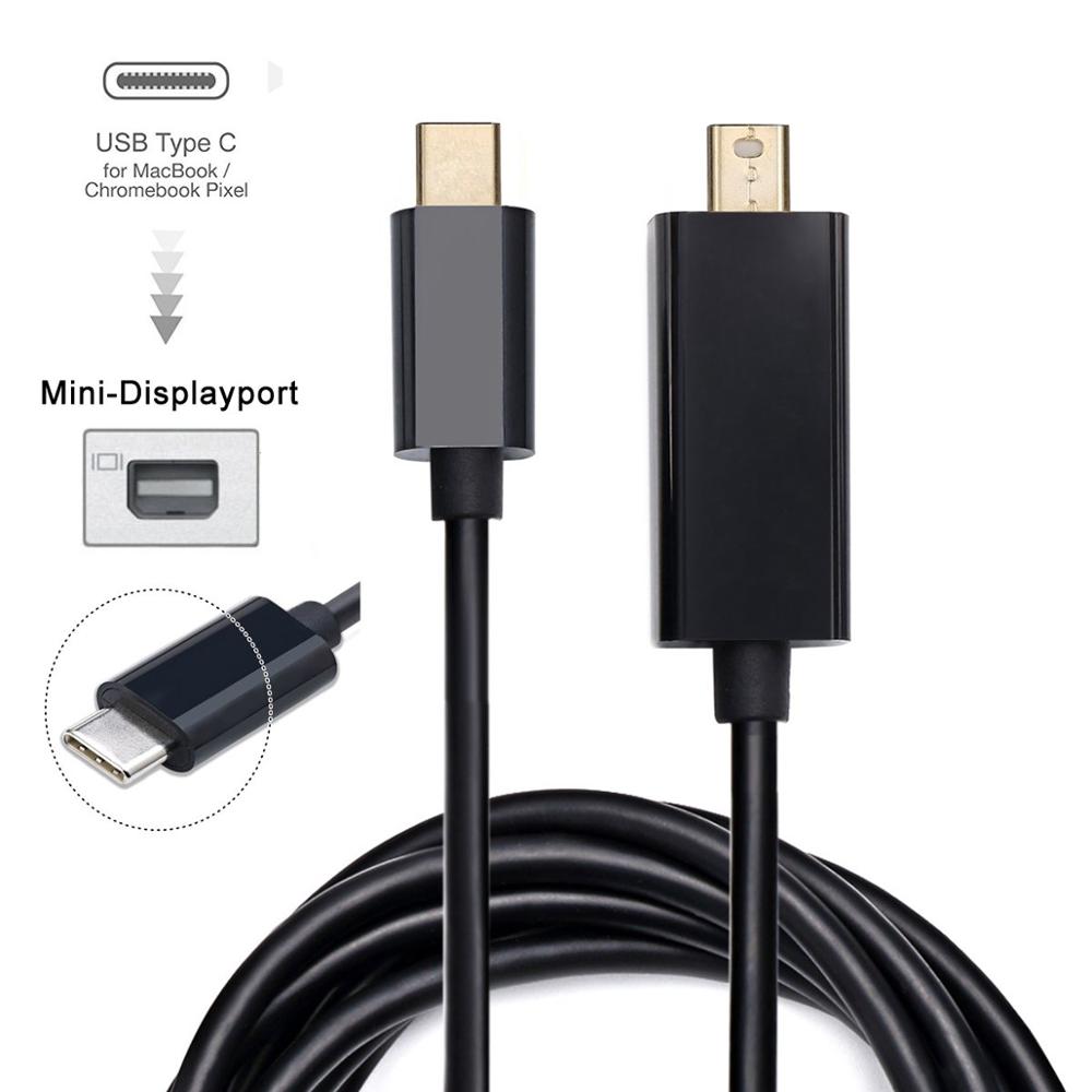 USB C to Mini DisplayPort 4K@60HZ 6ft USB 3.1 Type C to Mini DP Cable for MacBook Pro 2017/2016, Surface Book 2, Galaxy S8 S9