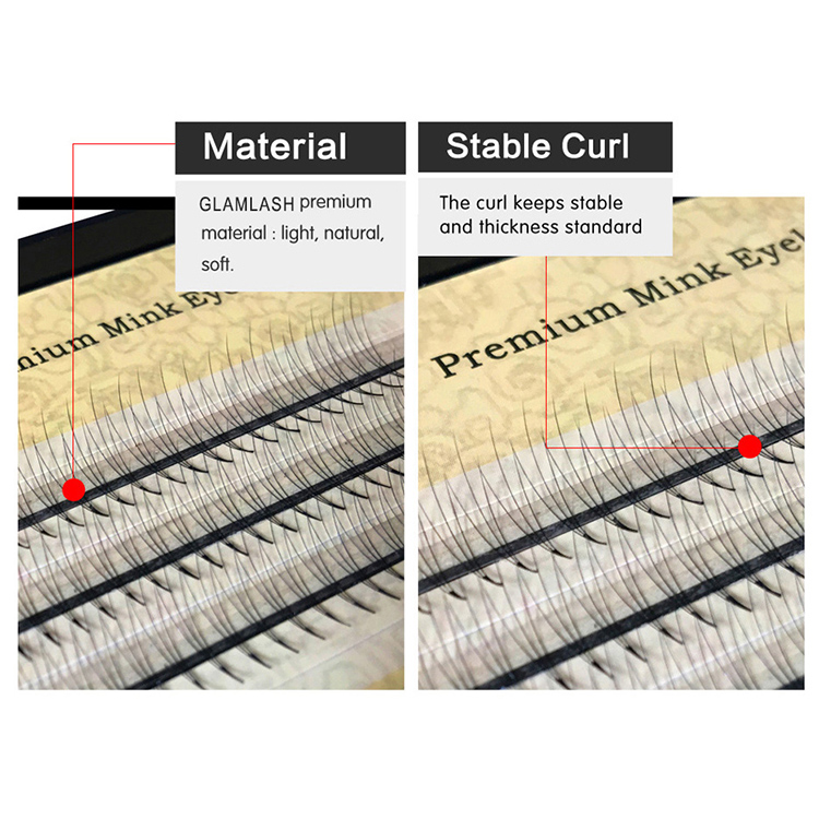 Wholesale 3D pre made volume lash extension w shape faux mink russian volume fan eyelashes