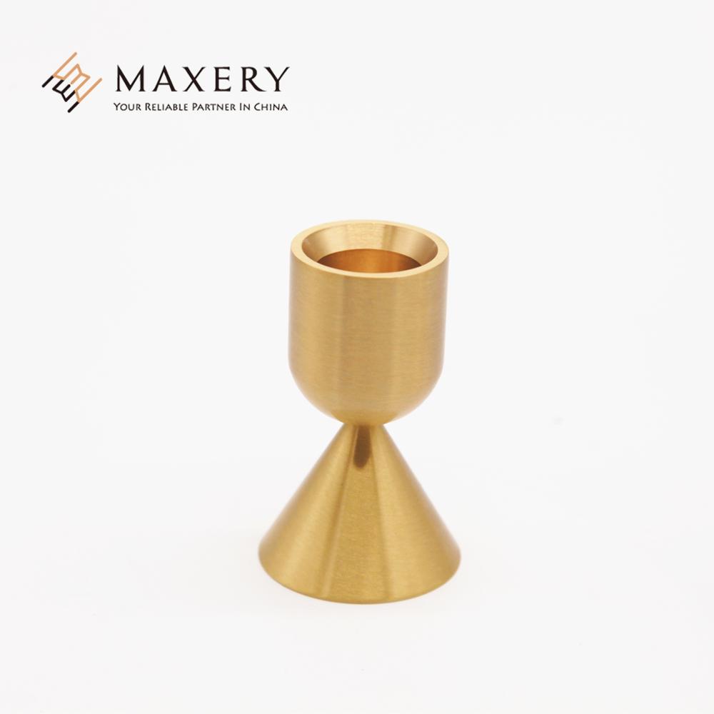 Maxery Wholesale BrassHome Decor Golden Metal Brass Candle Holder Sticker Set for Wedding