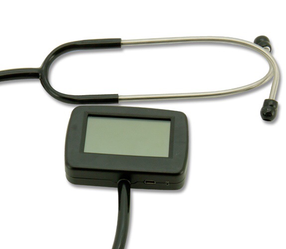 Многофункциональный визуальный стетоскоп, форма волны SPO2 ECG с ЖК-дисплеем 2,7 дюйма + датчик SPO2