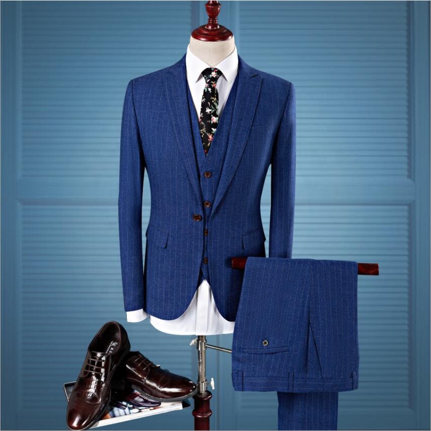 Китай Fahion мужские полосатые Формальные костюмы мужские slim fit костюмы