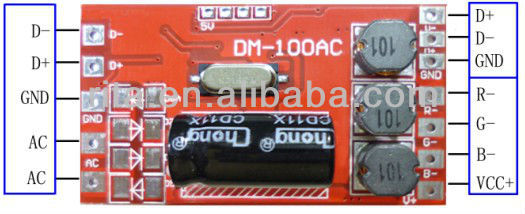 DM-100AC-300ma, 3 канала DMX постоянный ток декодер, AC9-32V вход, 300ma * 3 выходной канал
