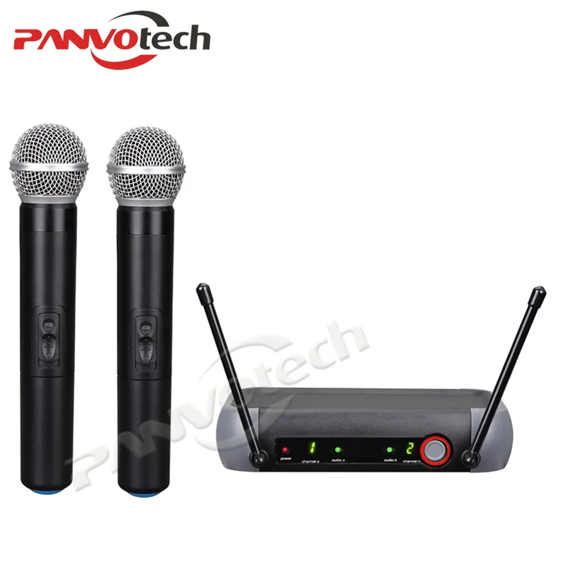 Panvotech microfone sem fio uhf microfone sem fio shure Dual channel collar microphone with body pack PU-607