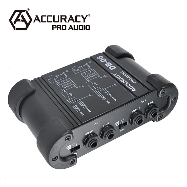 1/4 "инструмент для 1/4" XLR двухканальный DI Box DB-06