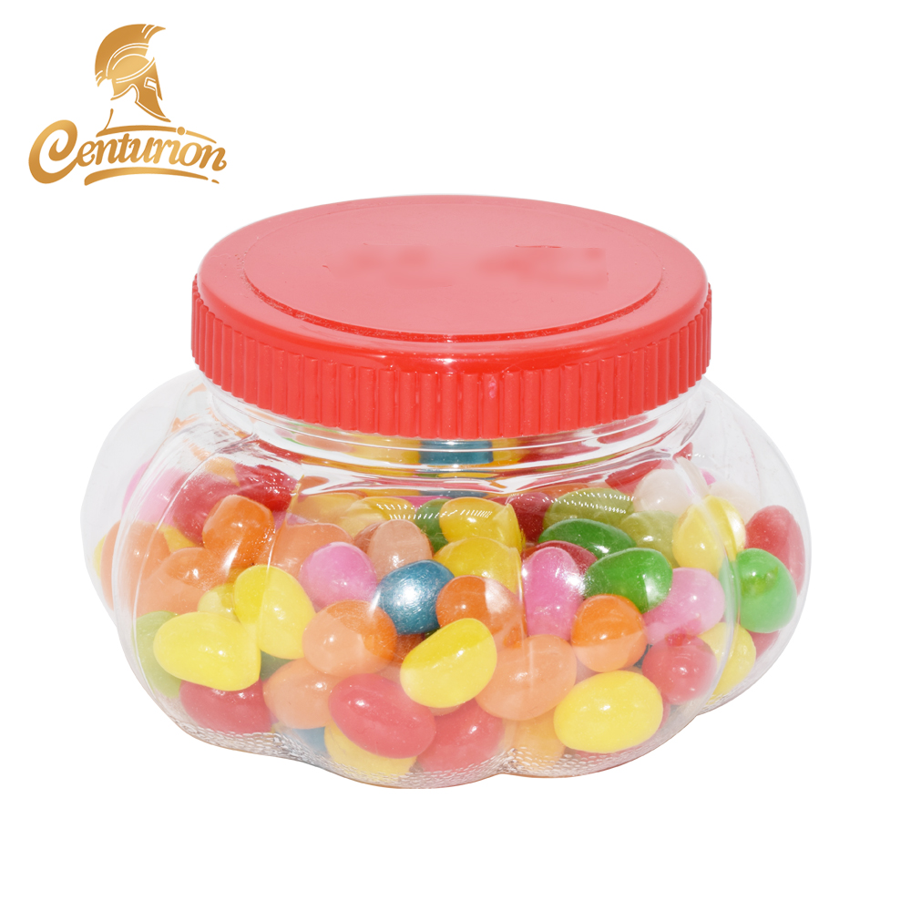 Mixed flavors mini fruit jelly bean candy in golden melon bottle