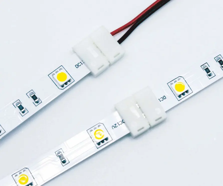 2 Pin 8mm 10mm Free Welding LED Strip Connector with Wire for Single Color Led Light